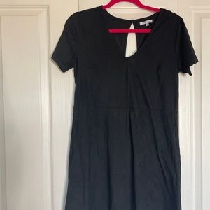 Black suede dress with pockets